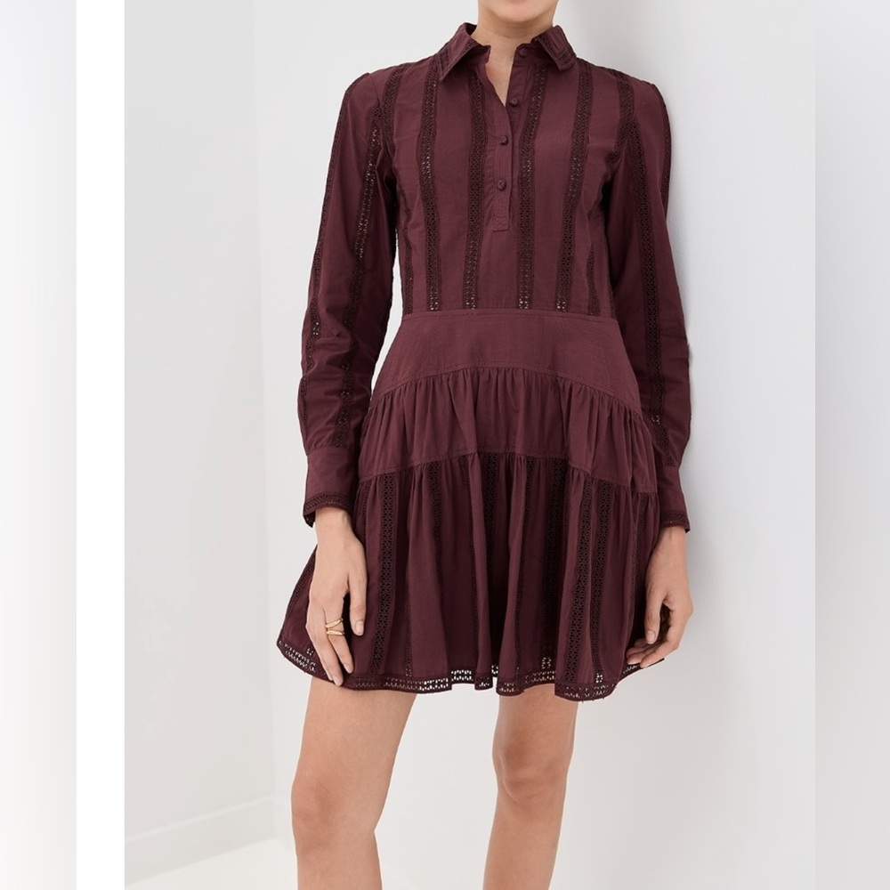 ULLA JOHNSON Camille mini dress Mulberry Sz 12